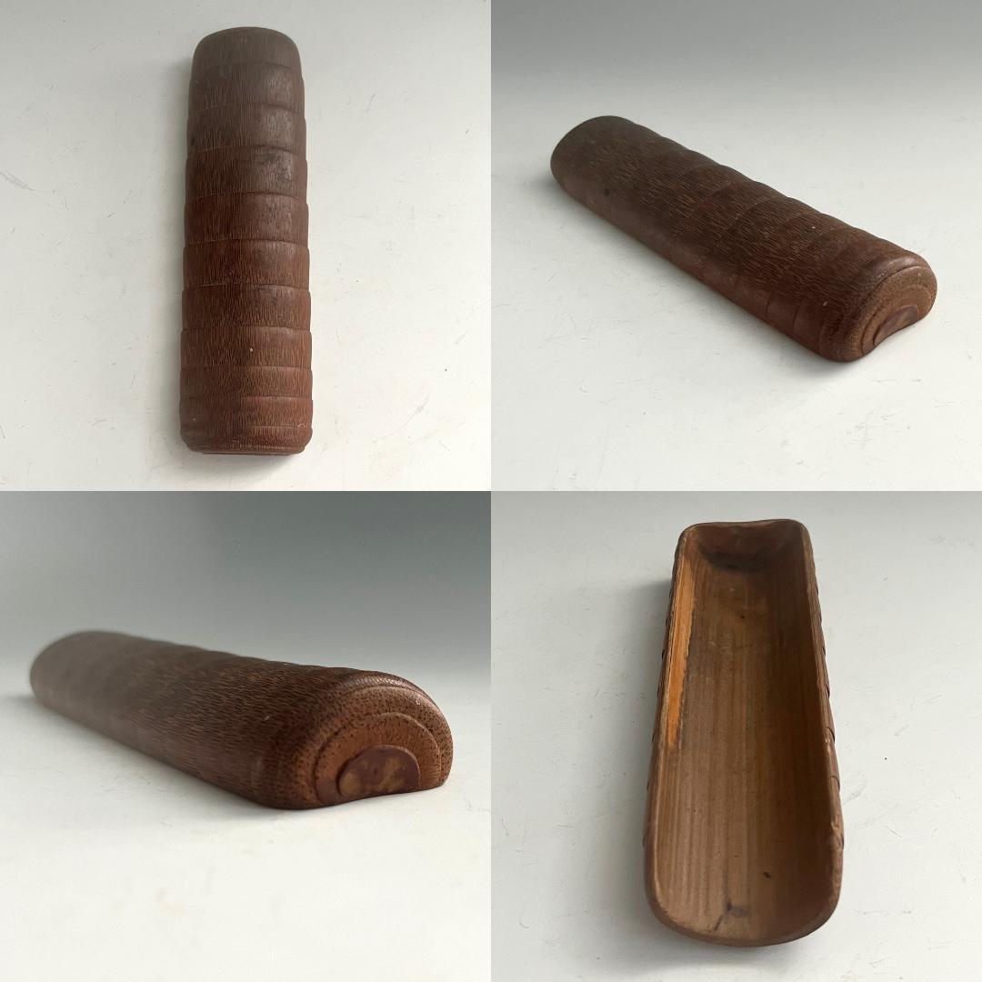 初荷 竹茶合 彫刻 煎茶道具 SN40