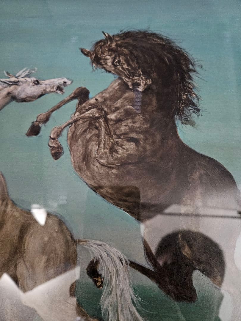 角浩　『海辺』1980年作 油彩画 原画 真作保証 額装