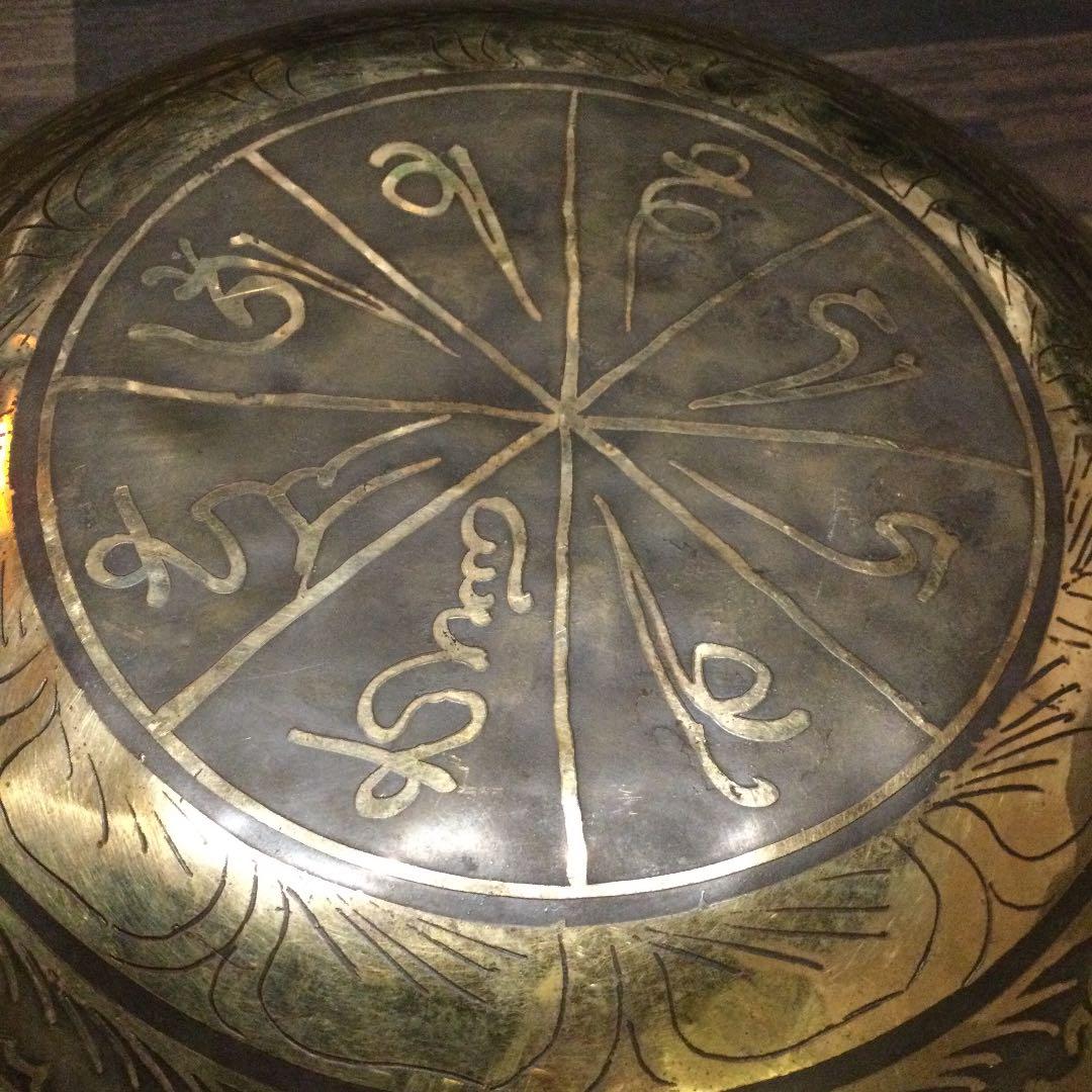 菩提樹　オールド シンギングボウル　チベット産 no4アンティーク32.5cm