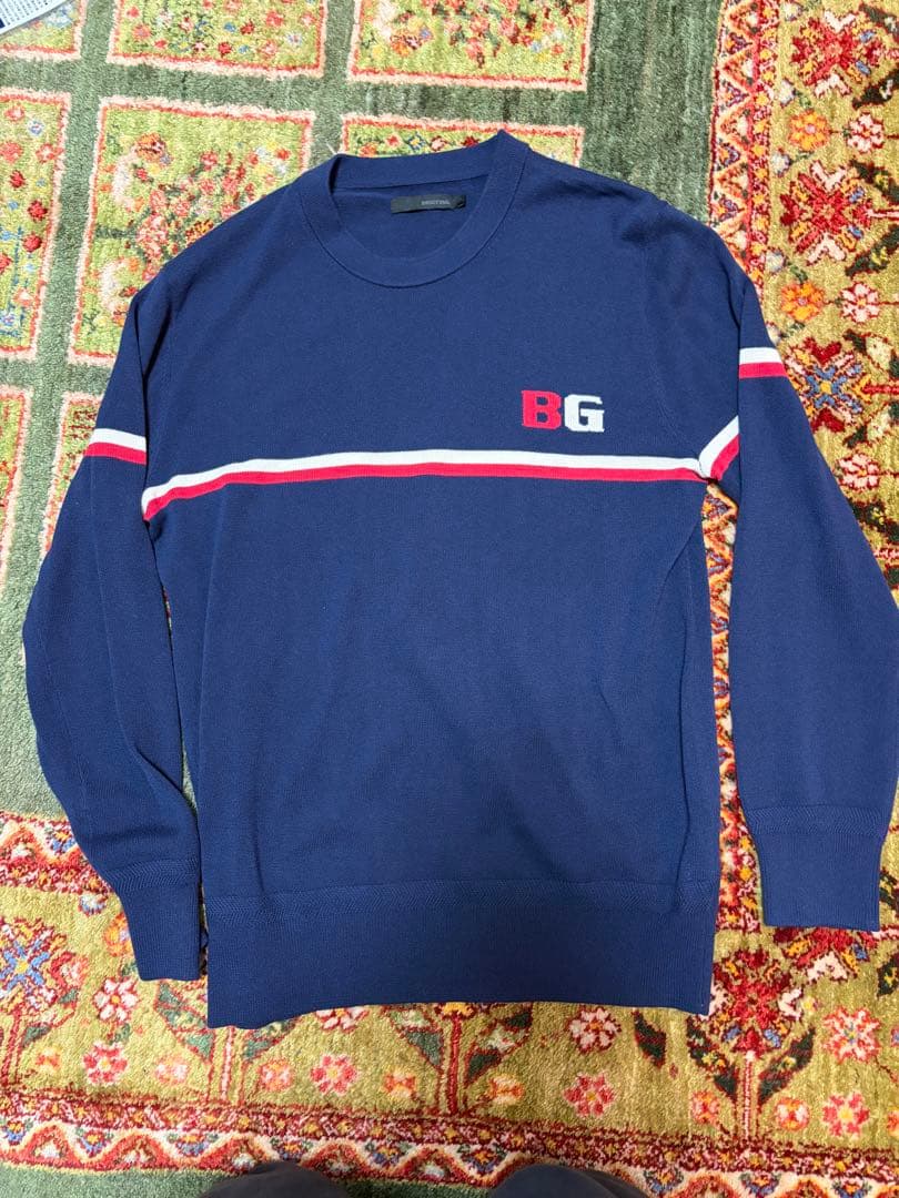 【即日発送】ブリーフィング　トリコロールクルーネックニット