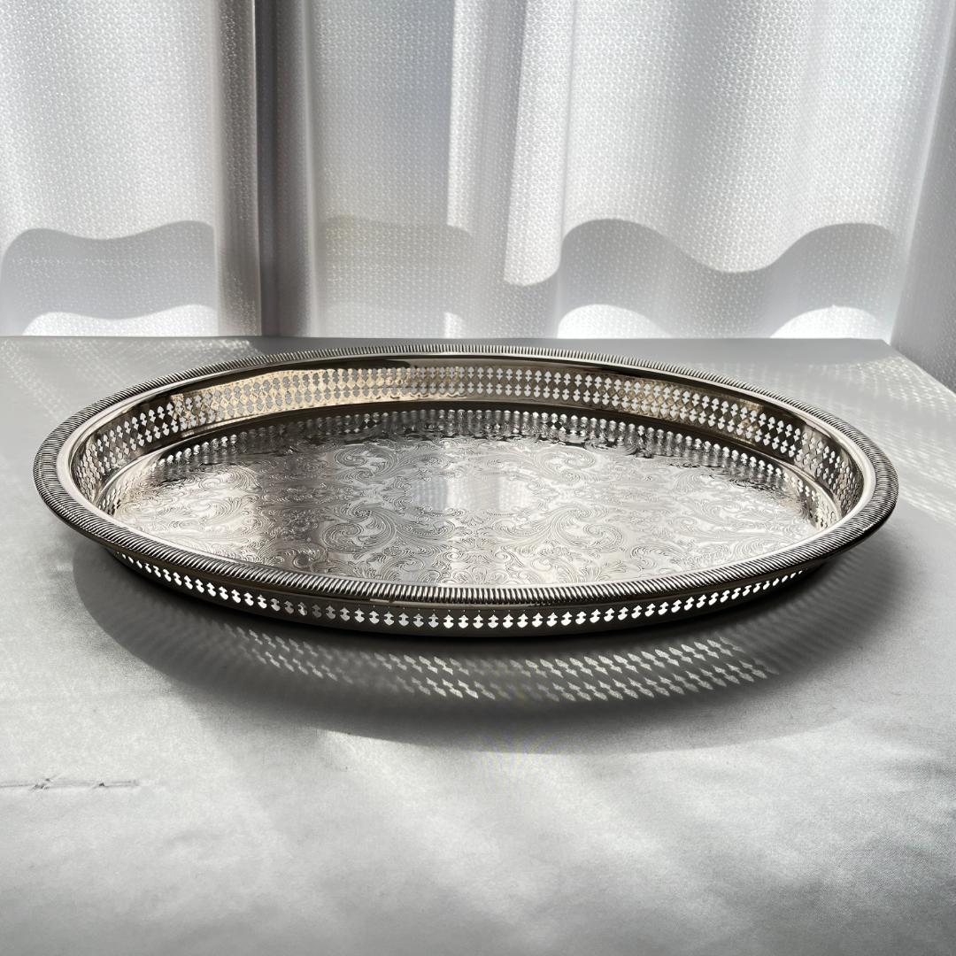 【RODD】ギャラリートレー オーバル型 47cm 【シルバープレート】 大盤