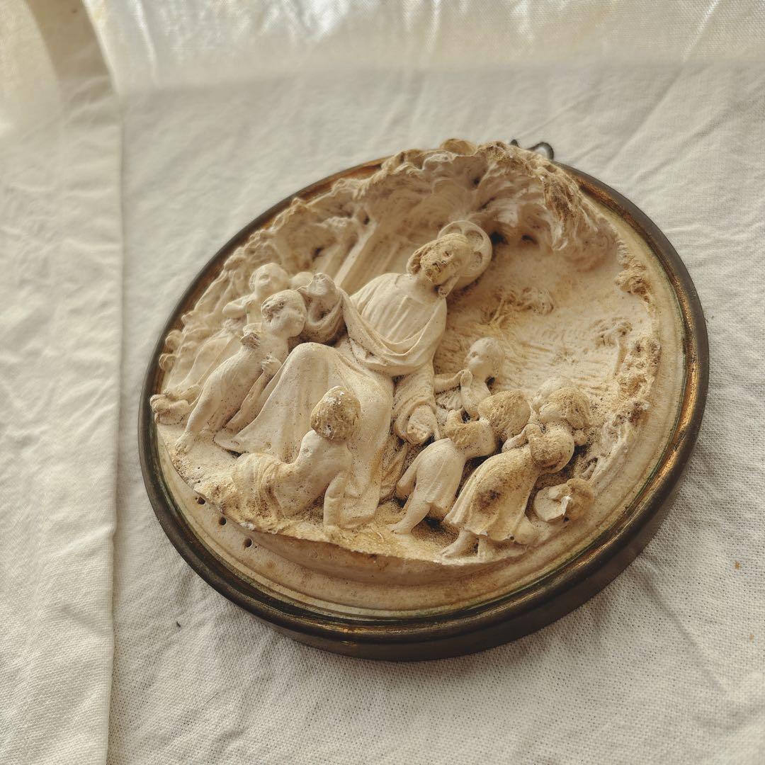 メダイヨン　聖品　フランスアンティーク　ブロカント