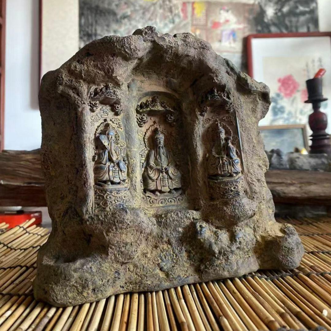 仏像 三清道祖石窟仏像 鎮宅 文房文鎮 平安 玄関 禅意 置物 工芸品 美術品