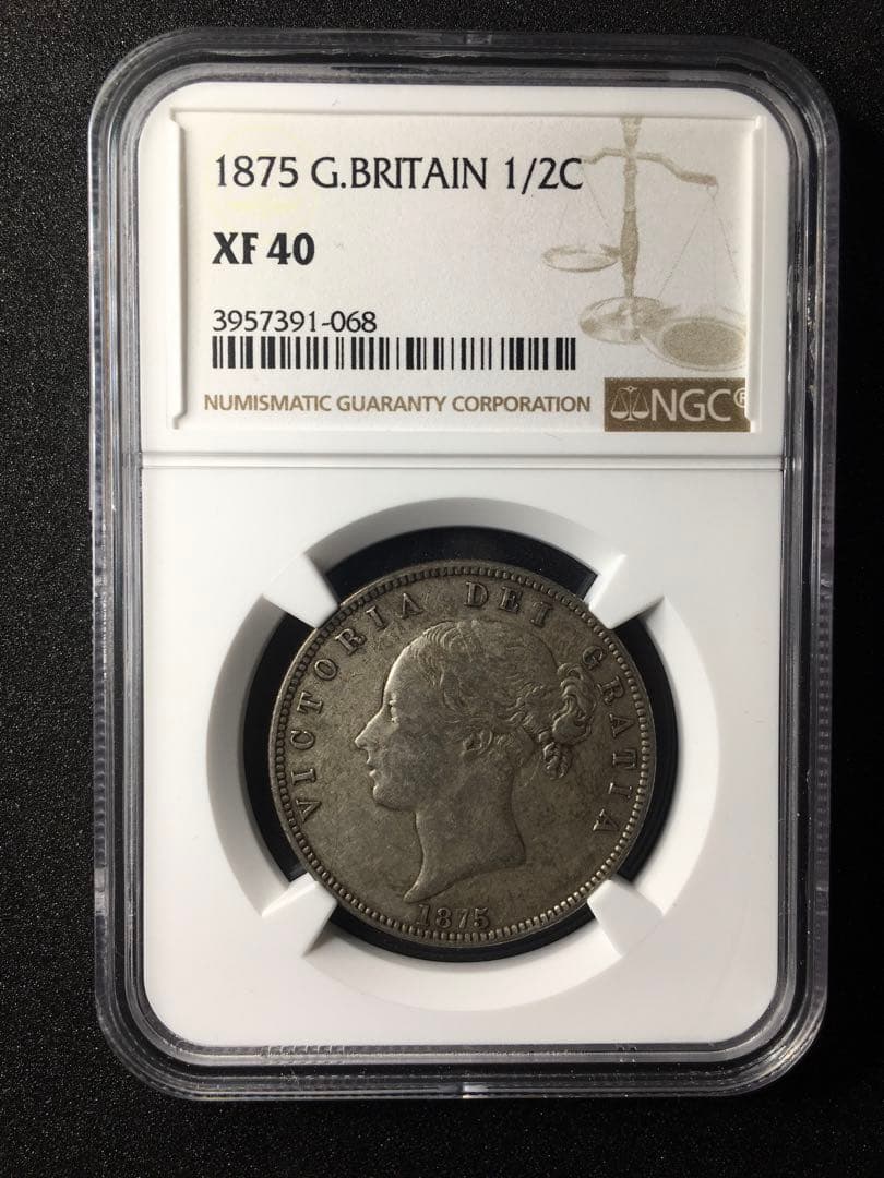 【希少　レア】1875年　イギリス　ヴィクトリア　ハーフクラウン　XF40