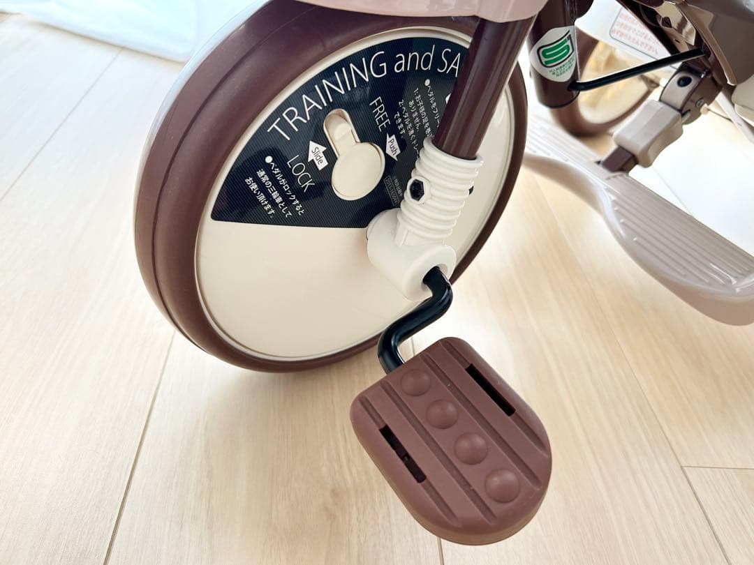 【美品】iimo 三輪車 折りたたみ コンフォートブラウン くすみピンク