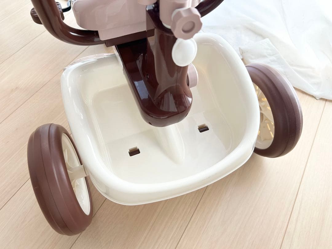 【美品】iimo 三輪車 折りたたみ コンフォートブラウン くすみピンク