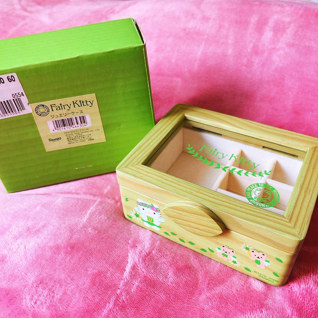 希少レア　ハローキティ　木製　ジュエリーケース　テンシ　モリ　クマ　2000