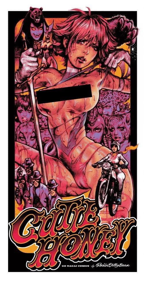 キューティーハニー ロッキンジェリービーン シルクスクリーンポスター オレンジ