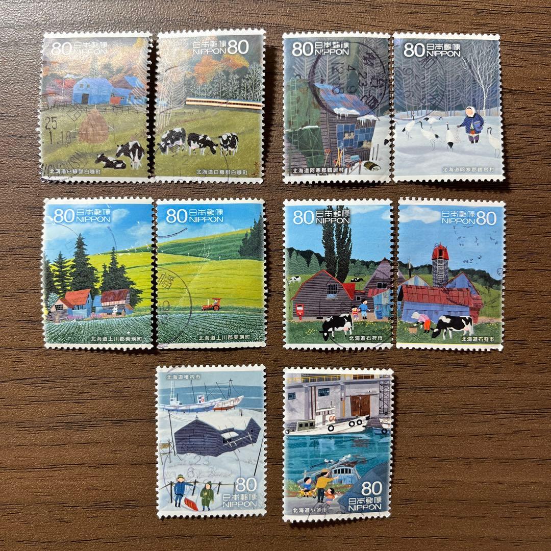 日本の古切手　原田泰治 その7　10枚