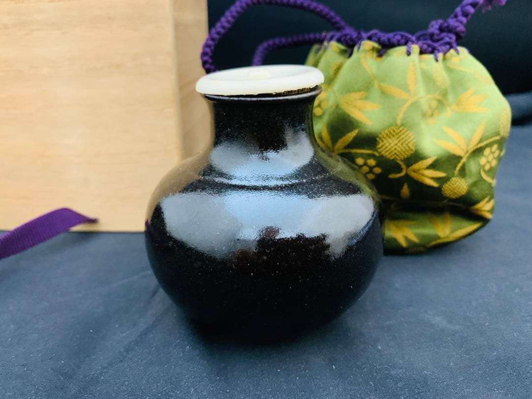 木下丸壺　茶入　共箱付き　茶道具