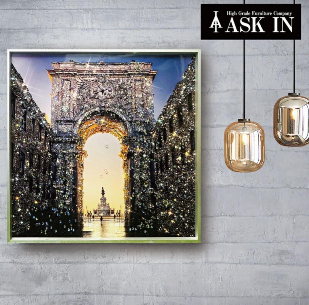 クリスタルアート アーチ型景観 41x41cm