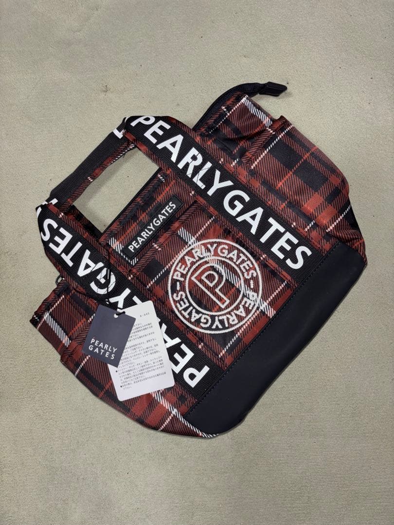 （新品）パーリーゲイツ、マルチチェック柄シリーズ、カートバッグ、ラウンドバッグ