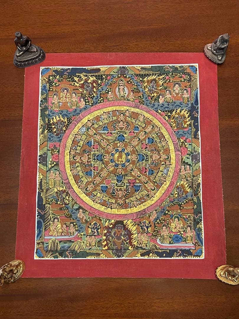 SALE【手描き肉筆画 チベット密教 一点物 新品 】タンカ 曼荼羅 a4