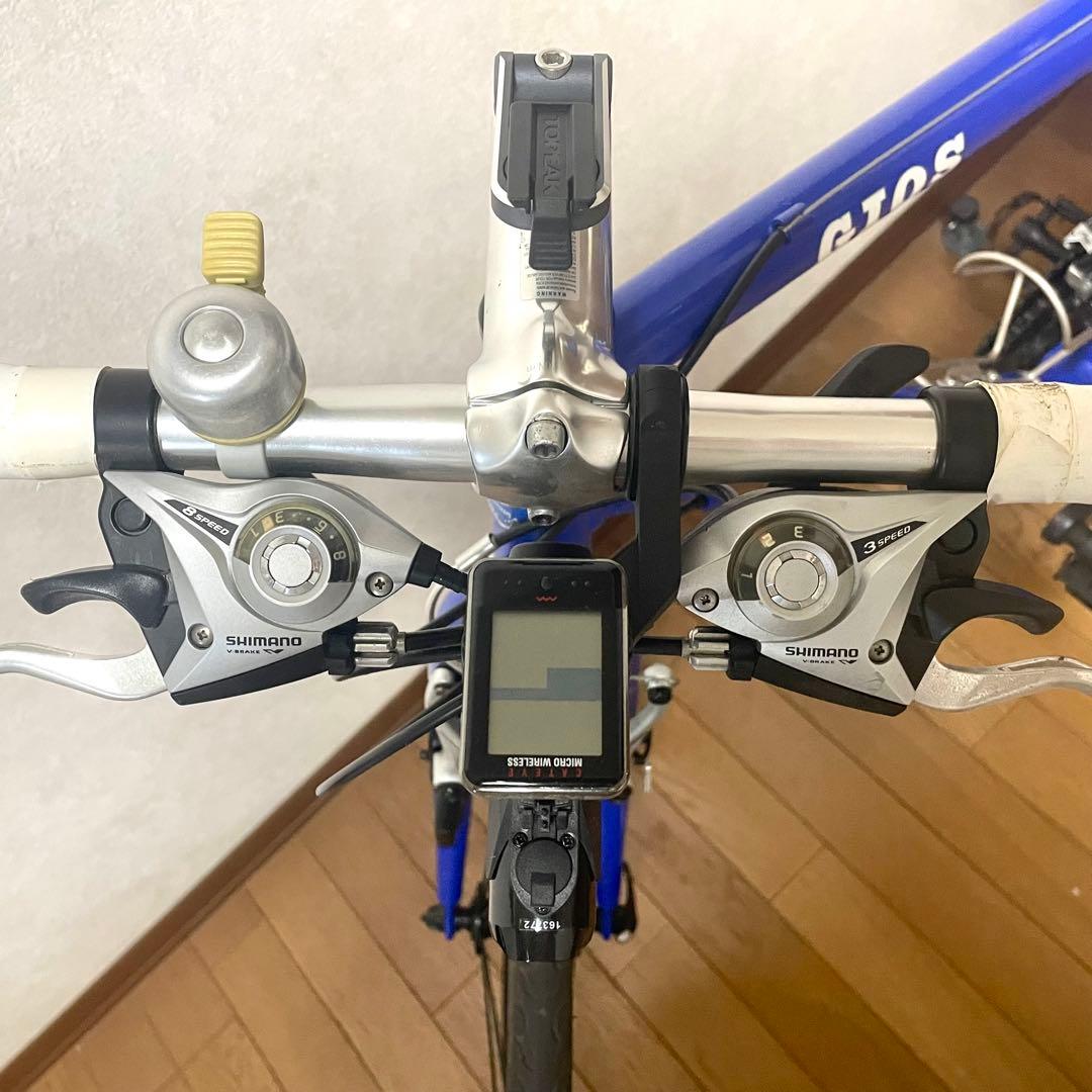 【引き取り限定】GIOS MISTRAL クロスバイク 青　室内保管　付属品多数