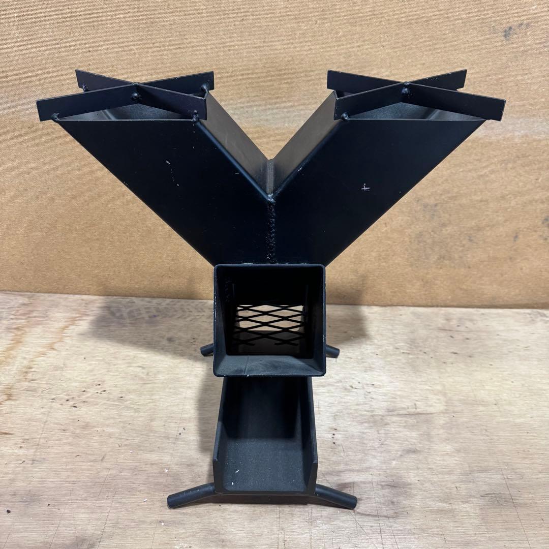 値下げ可能　新品未使用　二口　ロケットストーブ　薪ストーブ