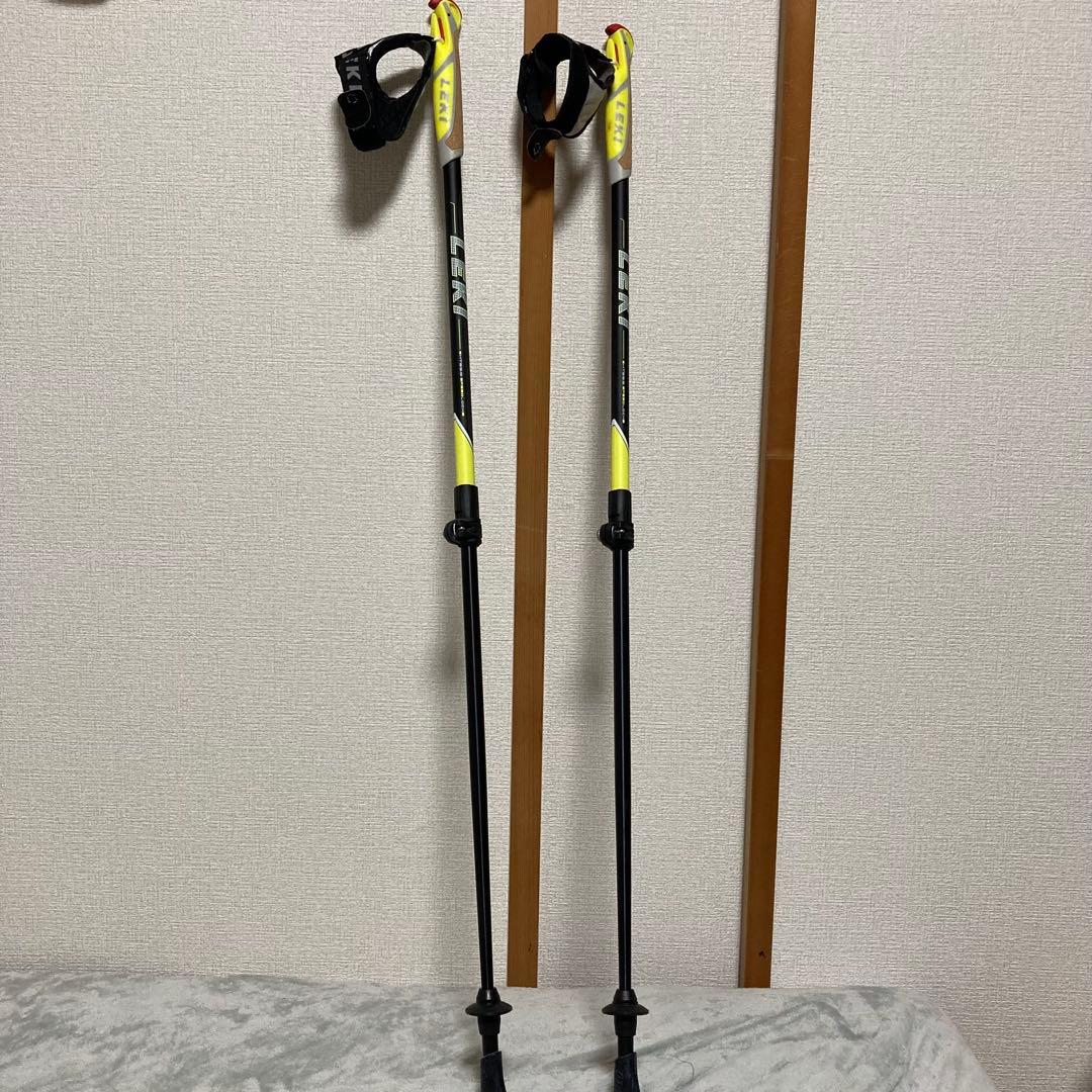 美品　LEKIノルディックウォーキングポールスピン シャークスピードロック