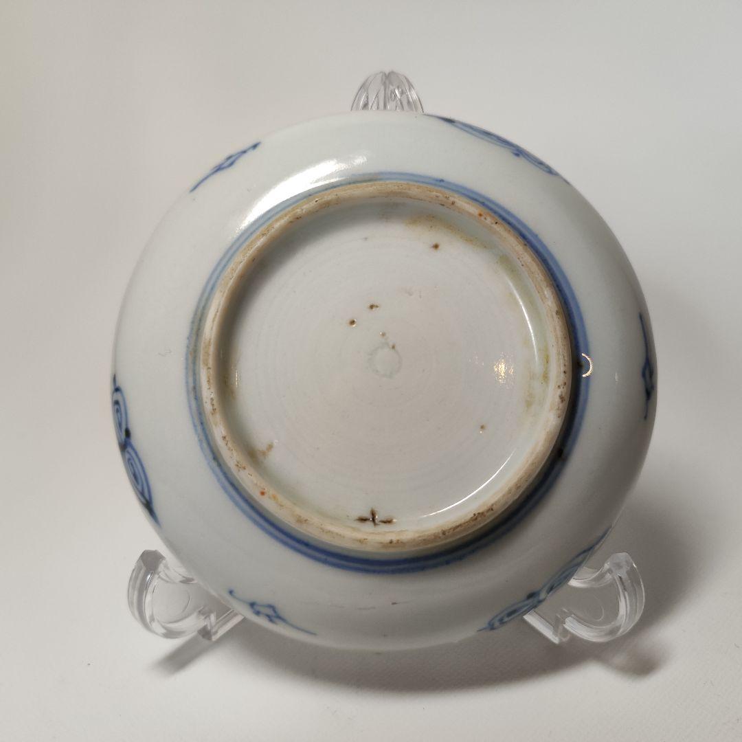 古伊万里　葦鷺文三寸皿　六客