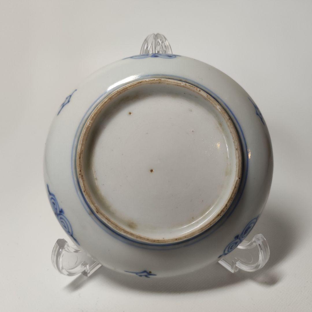 古伊万里　葦鷺文三寸皿　六客