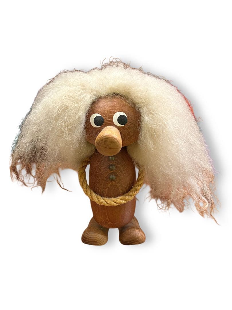 60s 北欧 ビンテージ 木製 チーク トロール人形 スウェーデン アンティーク