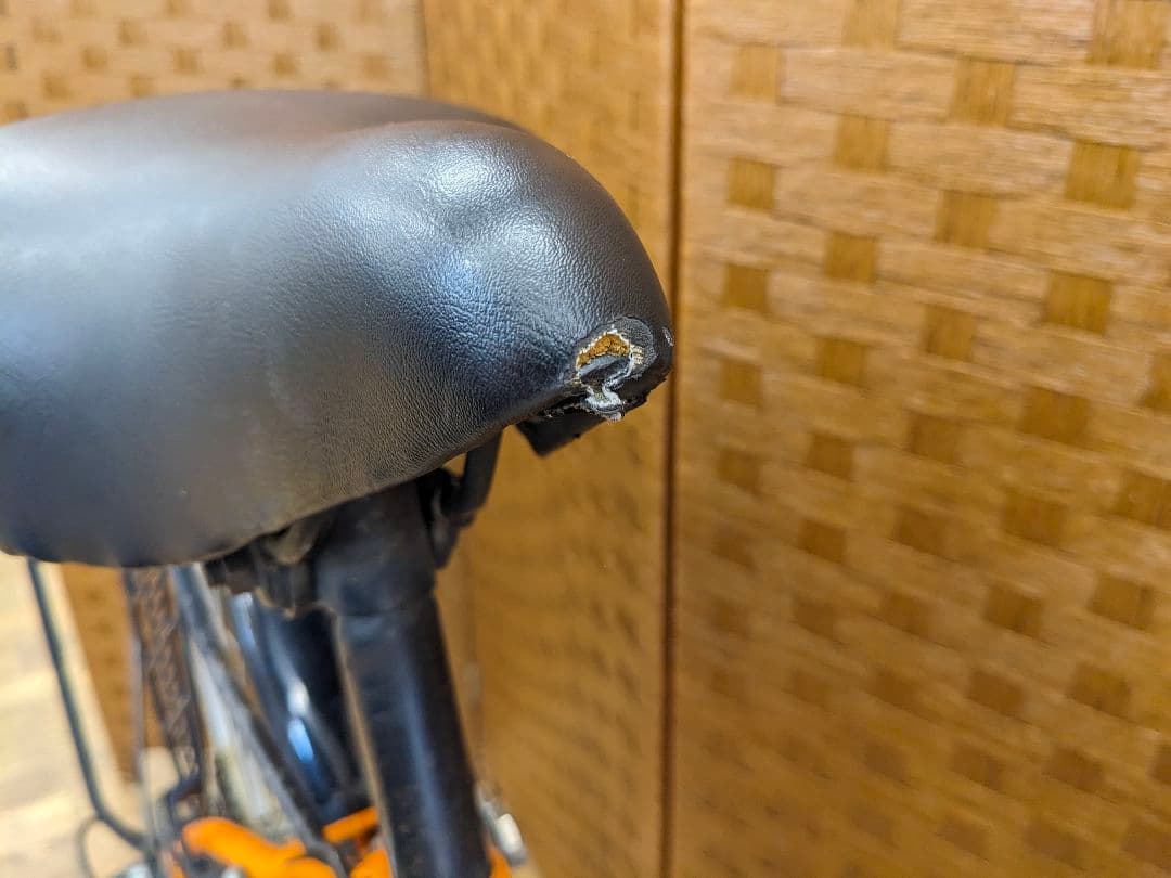 U095 普通自転車　27インチ 6段変速 LEDオートライト オレンジ