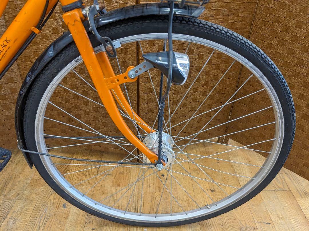 U095 普通自転車　27インチ 6段変速 LEDオートライト オレンジ