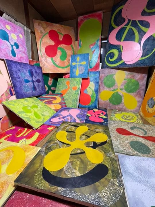 油絵　現代アート  愛Ⅲ  作者 あんどうまさひろ 油彩画