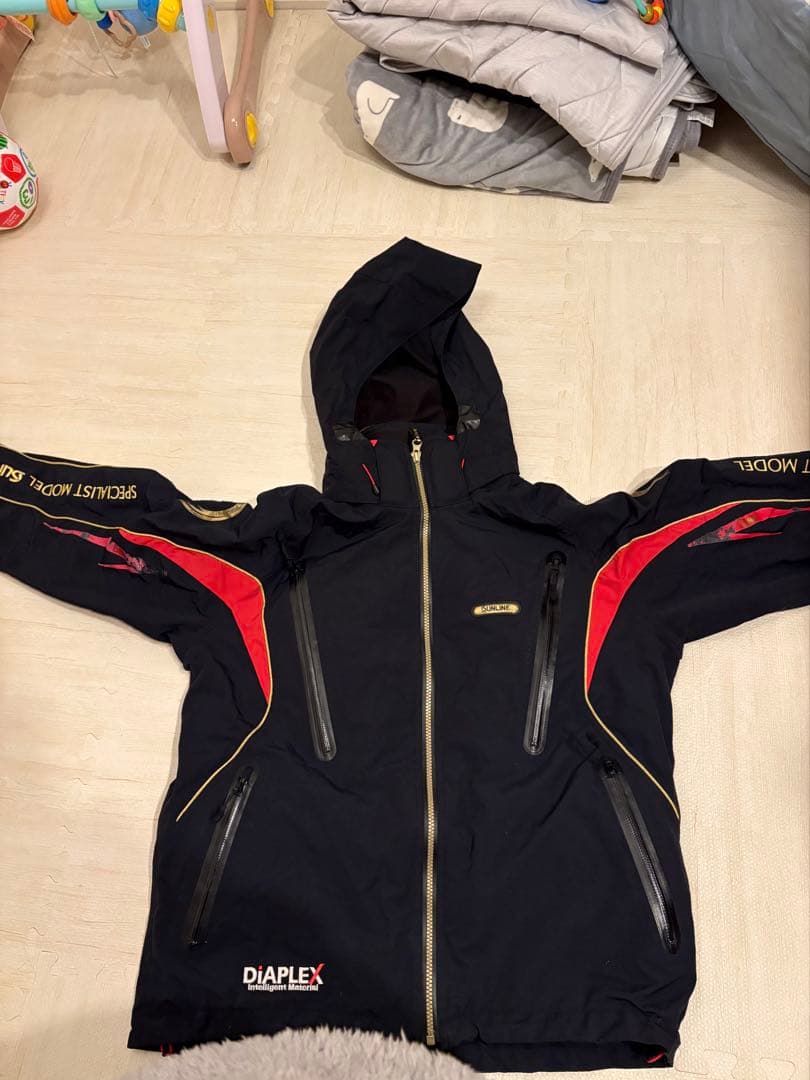 SUNLINE フィッシングスーツ L 黒/赤