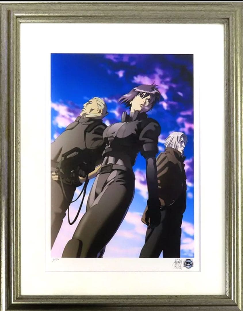 攻殻機動隊（2017）直筆サイン入り版画 西尾鉄也 草薙素子 クゼ バトー