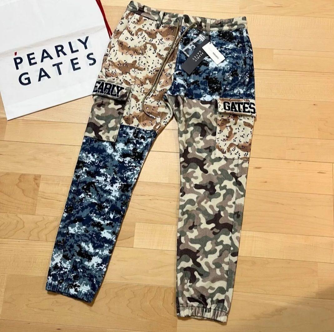 パーリーゲイツ ダブルラッセル マルチカモプリントパンツ 裾リブ ジョガーパンツ