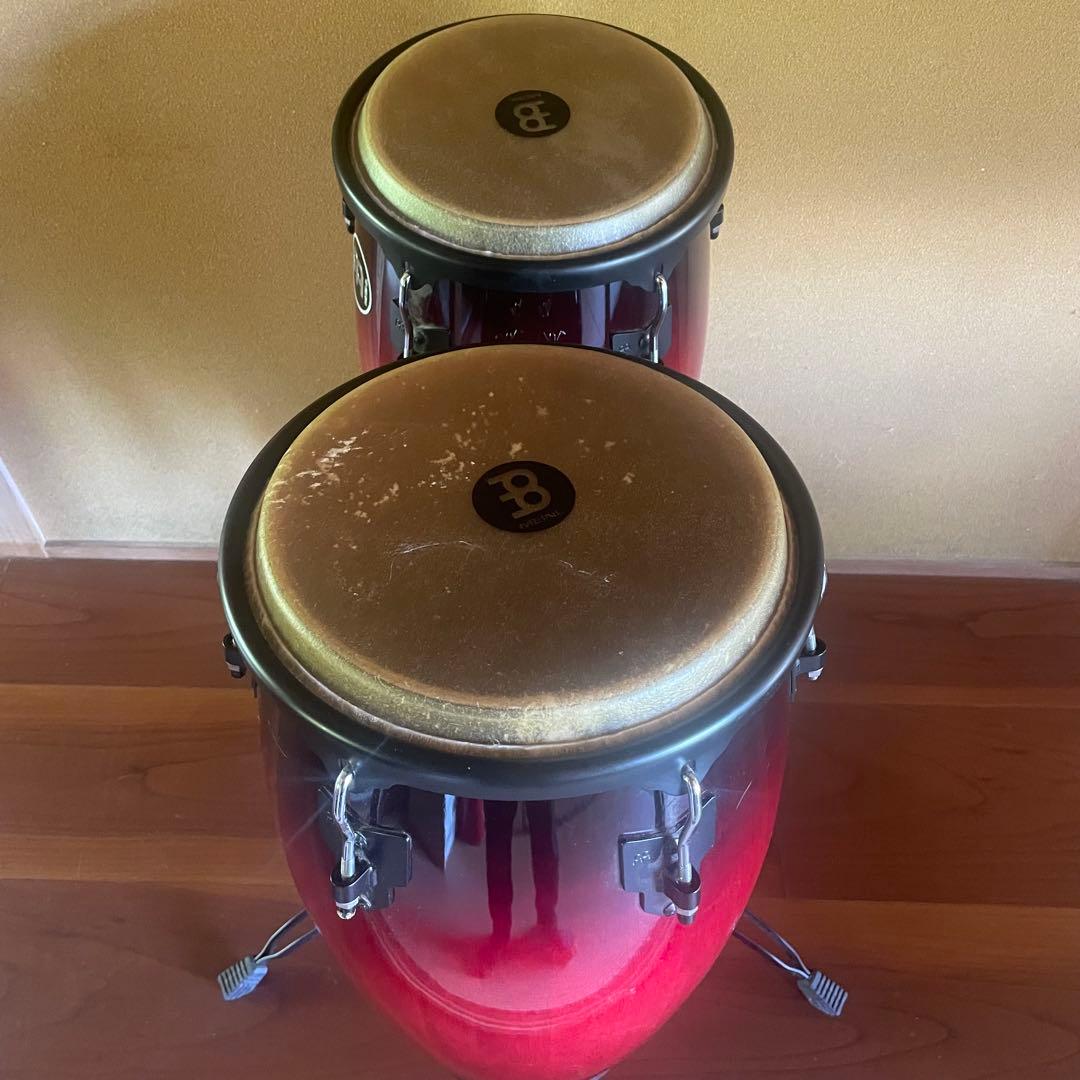 【ほぼ新品】Meinlコンガセット11/12インチ スタンド&Perlマラカス付