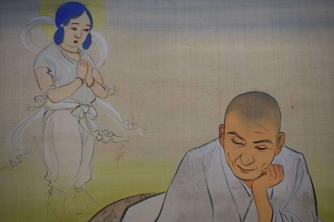 真作/観風/親鸞聖人/鬼/観音/人物/大幅/布袋屋掛軸HK-63