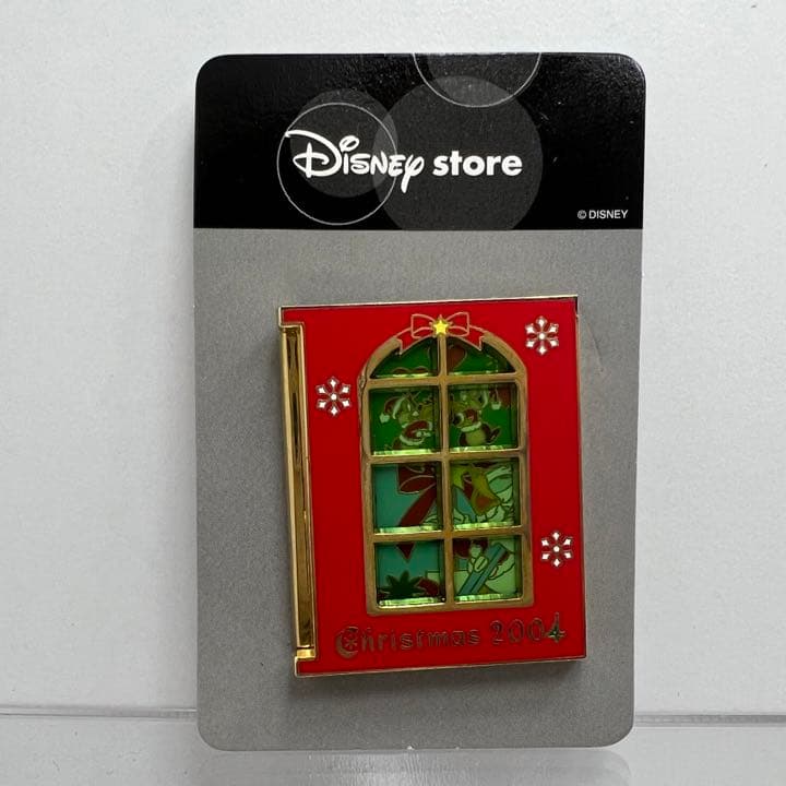 ピンバッジ ディズニーストア ドナルド チップ デール クリスマス 2004