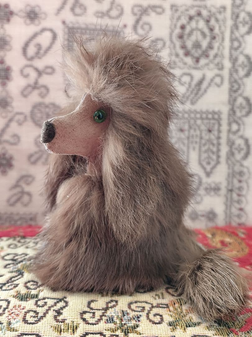 アンティーク　ぬいぐるみ　犬　ビンテージ　ビスクドール　フランス　蚤の市