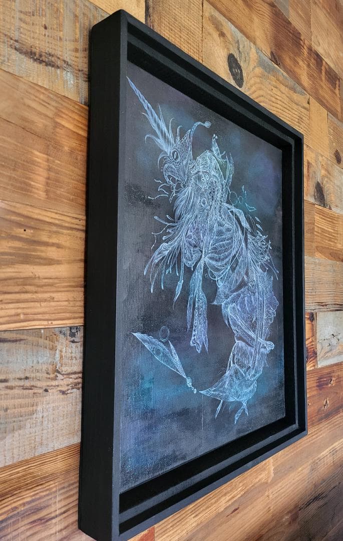 深海のdeus / モダン画 キャンバス 46×38㎝ F8 原画 現代アート