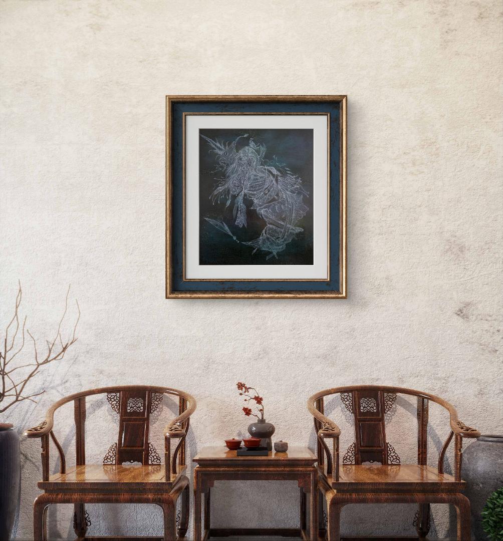 深海のdeus / モダン画 キャンバス 46×38㎝ F8 原画 現代アート