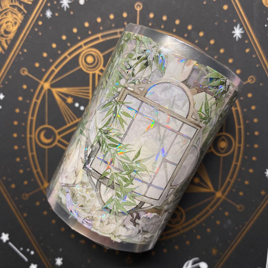 【R】海外　10m巻貝殻光/PETマスキングテープ　お花系/背景系/古風系/植物