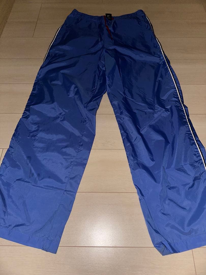 Nike ピステパンツ 青 サイドジッパー付き tohji風デザイン‼️