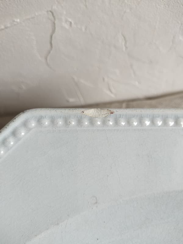 フランス アンティーク クレイユモントロー オクトゴナル 陶器 34cm