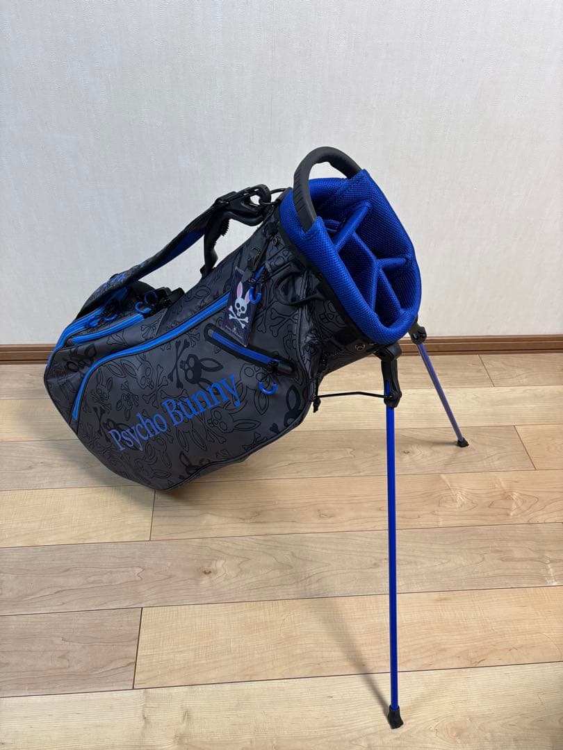 Psycho Bunny キャディバッグ ライトウェイト ブラック/ブルー
