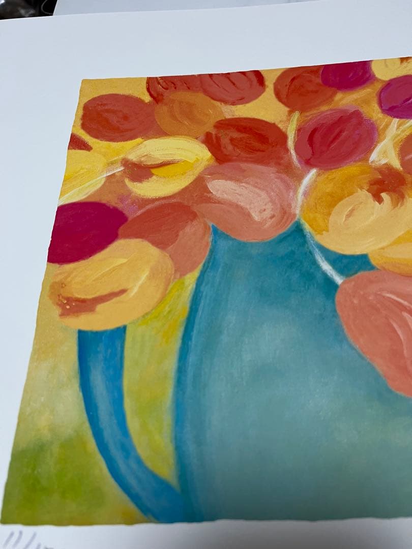 限定版画　47×55 ジニー・キム　ジクレー　サイン、ED、証明書　額入り　黄色