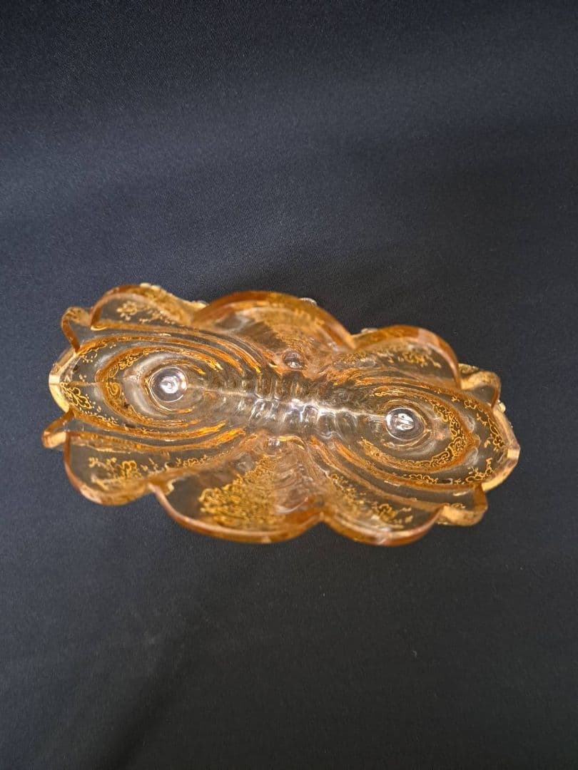 【金彩　外国製　アートピース】シェル型　レターラック　木の実細工　美術品