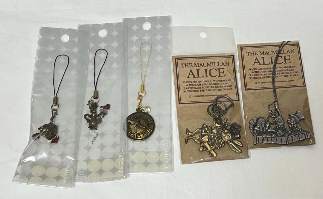 匿名配送/不思議の国のアリス ストラップ他5点セット レトロ