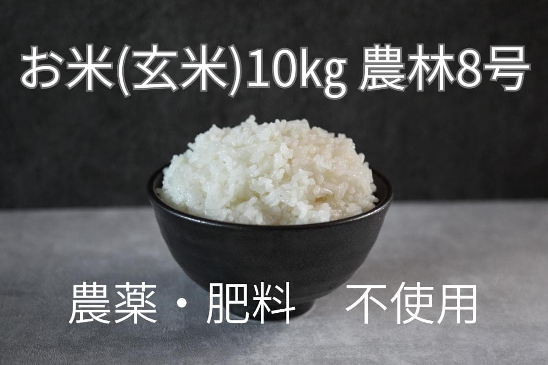 お米 農林8号 玄米10kg｜農薬不使用・肥料不使用｜自然栽培米