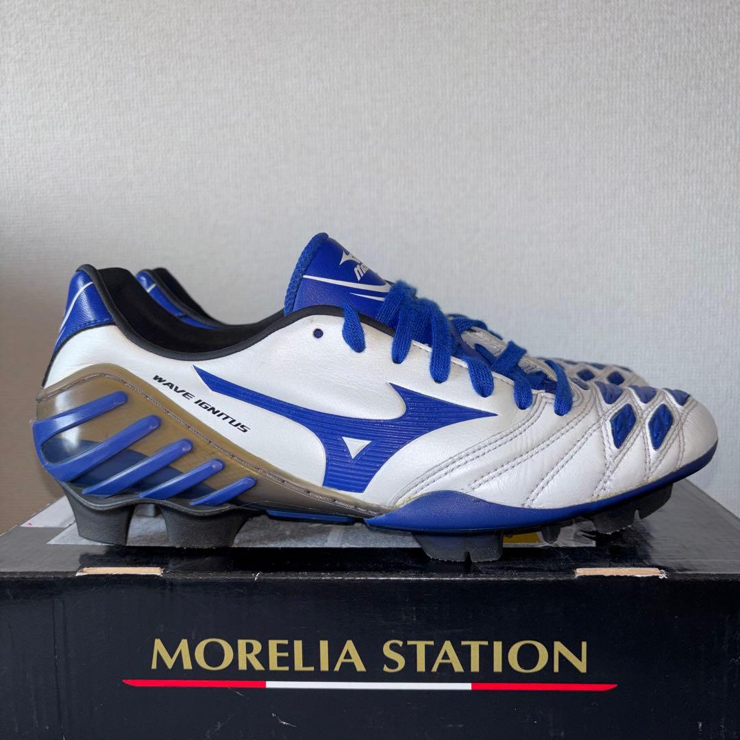 ミズノ ウエーブ イグニタス 2 MD ホワイト×ブルー　26.5cm