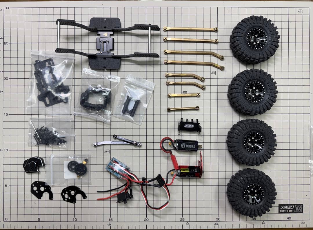 rc クローラー　scx24 LCG カーボンフレームパーツ