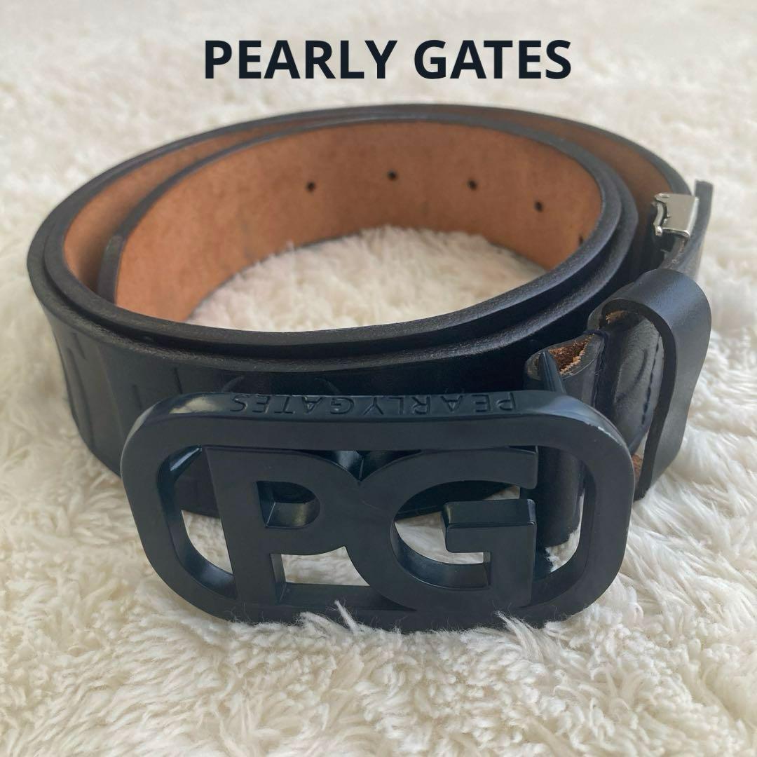 PEARLY GATES パーリーゲイツ　レザーベルト　ネイビー