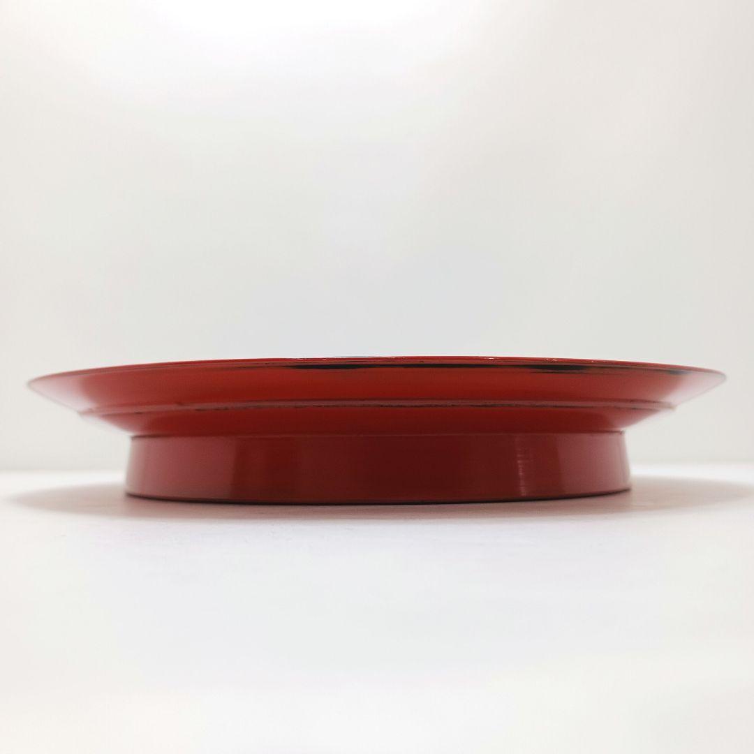 専用Y2718-11 三代 村瀬治兵衛 朱漆 高杯盆 菓子皿 直径18㎝　Z