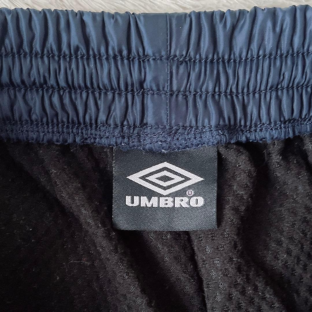 【美品】アンブロ ウインドスーツ ナイロン上下セットアップ ウインドブレーカー紺