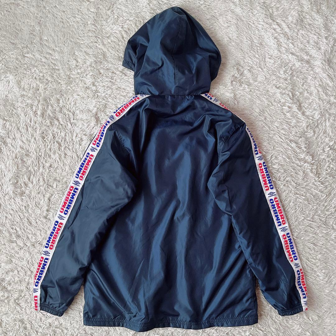 【美品】アンブロ ウインドスーツ ナイロン上下セットアップ ウインドブレーカー紺