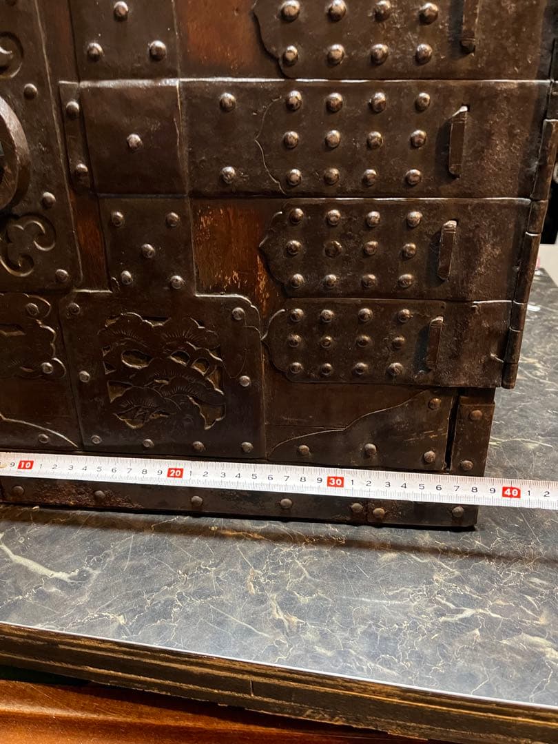 レトロ舟金庫 舟箪笥 レトロ金庫 舟金庫 昭和レトロ木製金庫